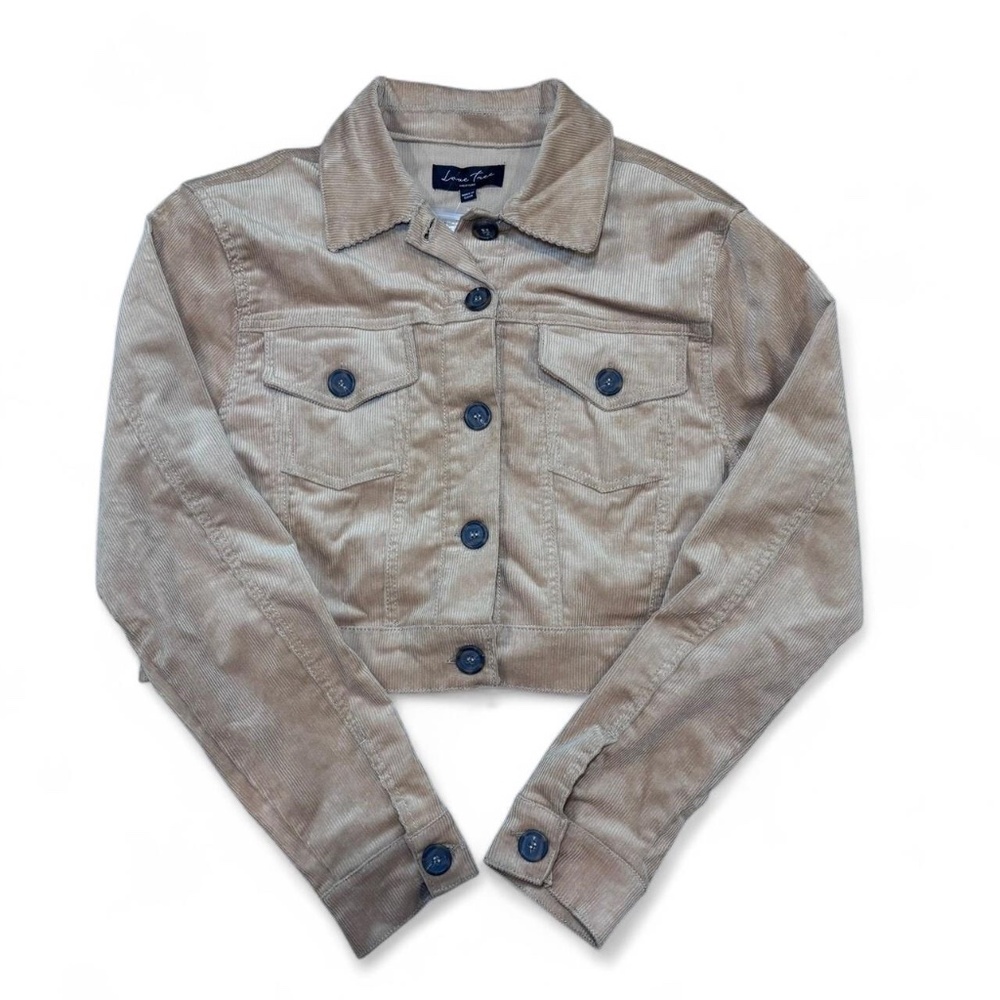 Love Tree Tan corduroy cropped jacket Size Medium